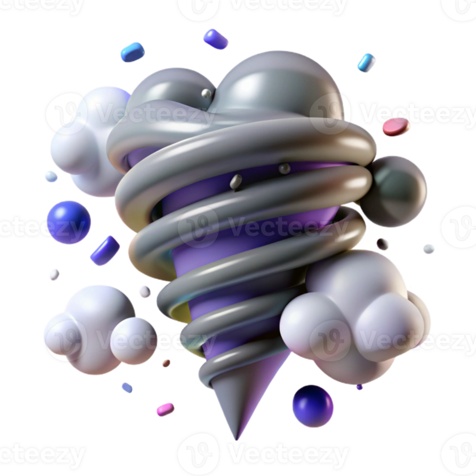 elegant traditional Tornado Swirling Cutout with Gray Clouds high resolution png