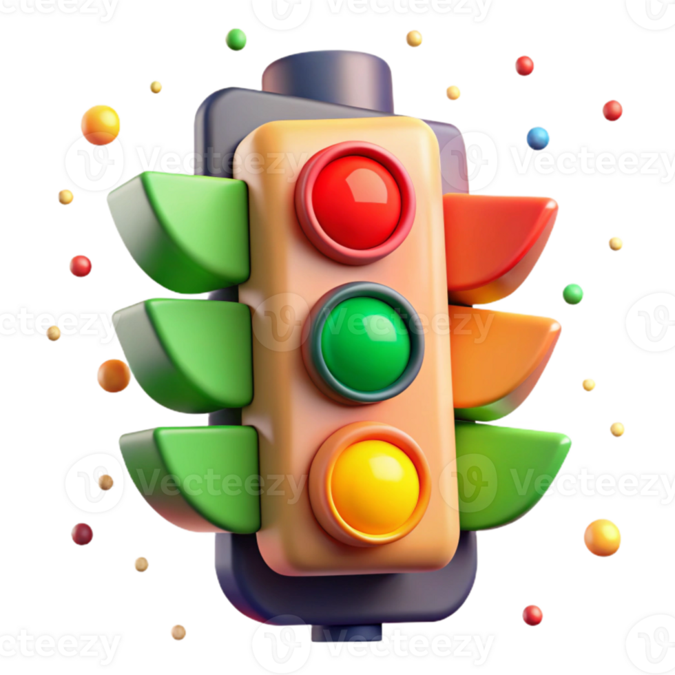 dramatic rustic Traffic Light Transparent Background with Red Light high quality png