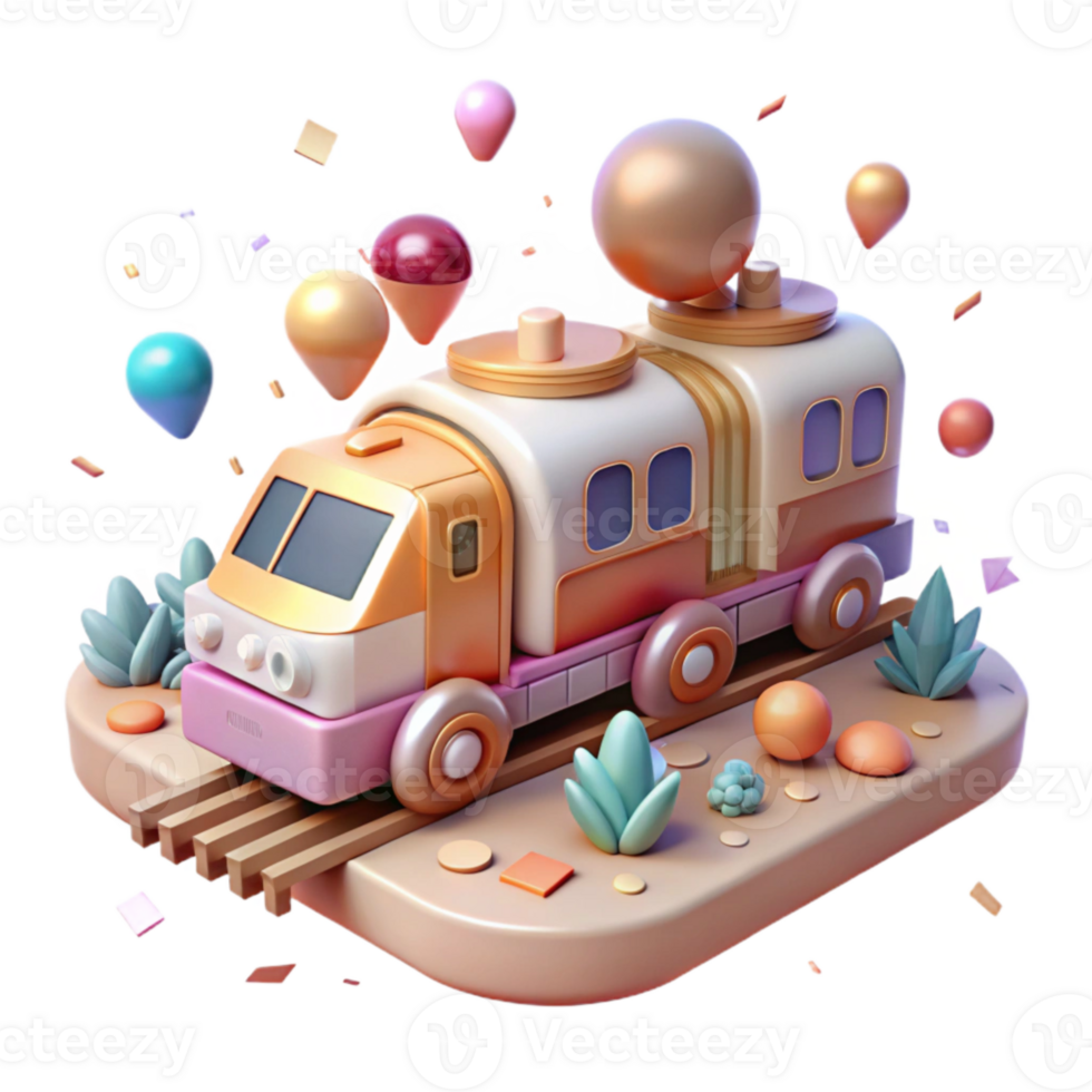 wonderful contemporary Train Isolated with Multiple Cars professional png