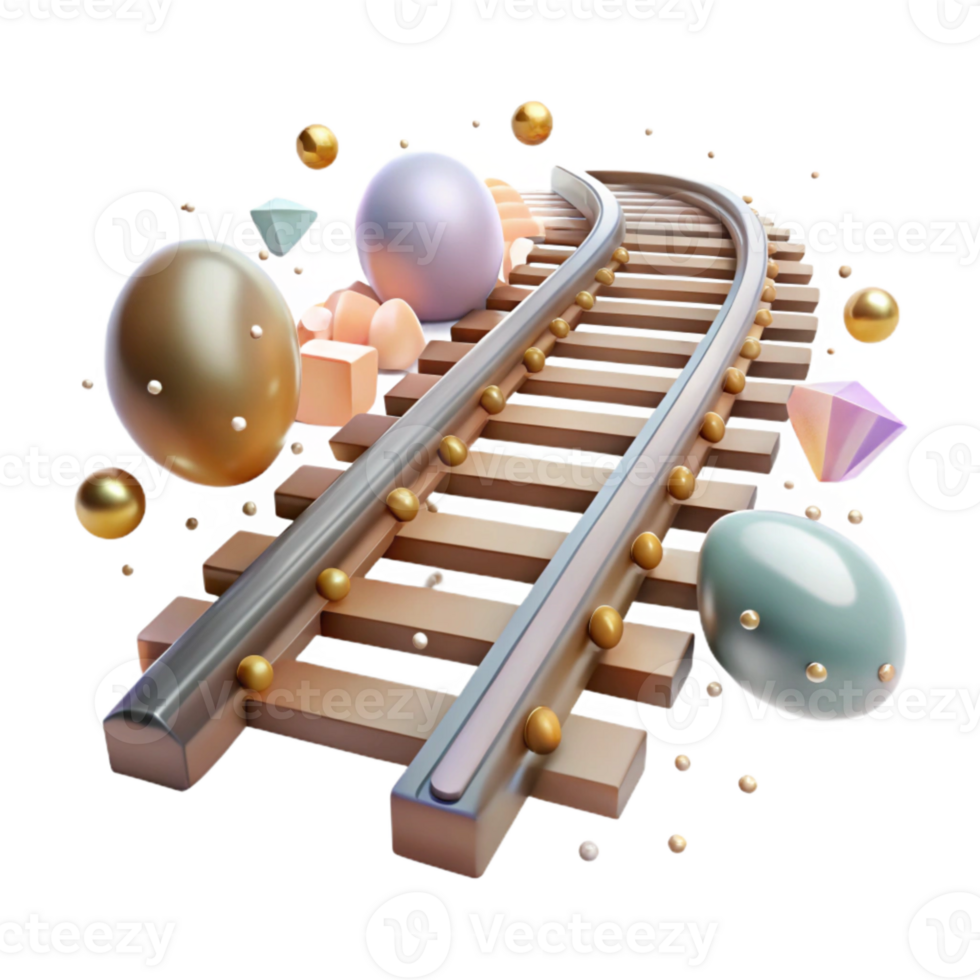 stunning classic Train Tracks Cutout with Metal Rails exclusive png