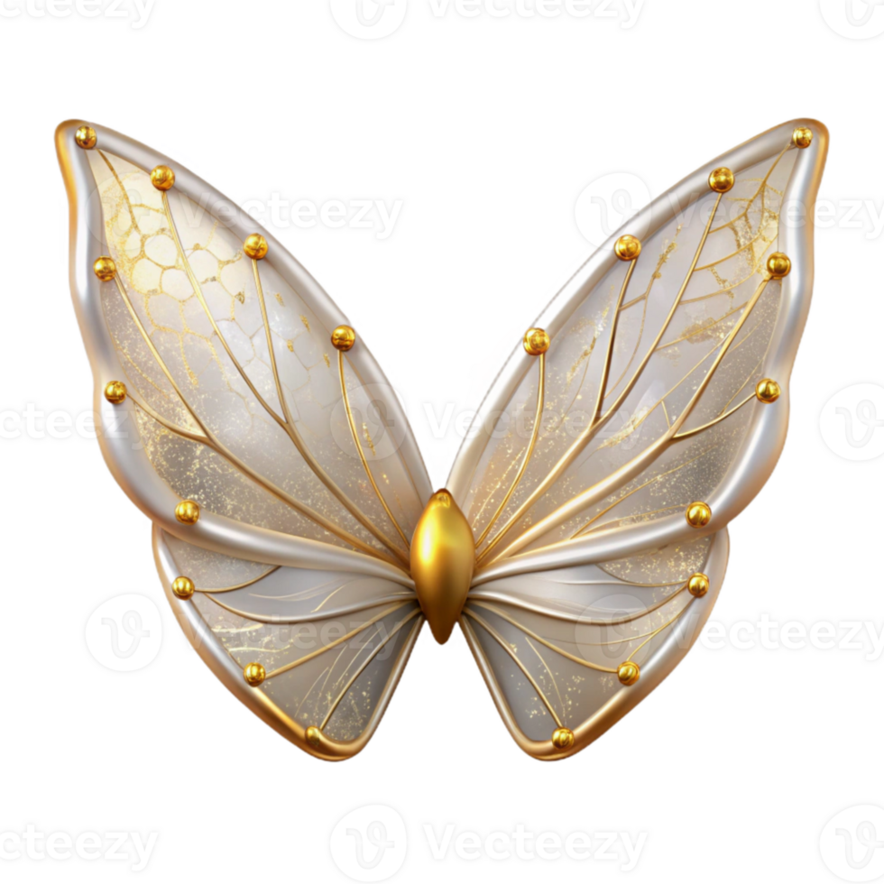 wonderful abstract Transparent Wings with Golden Veins Isolated exclusive png