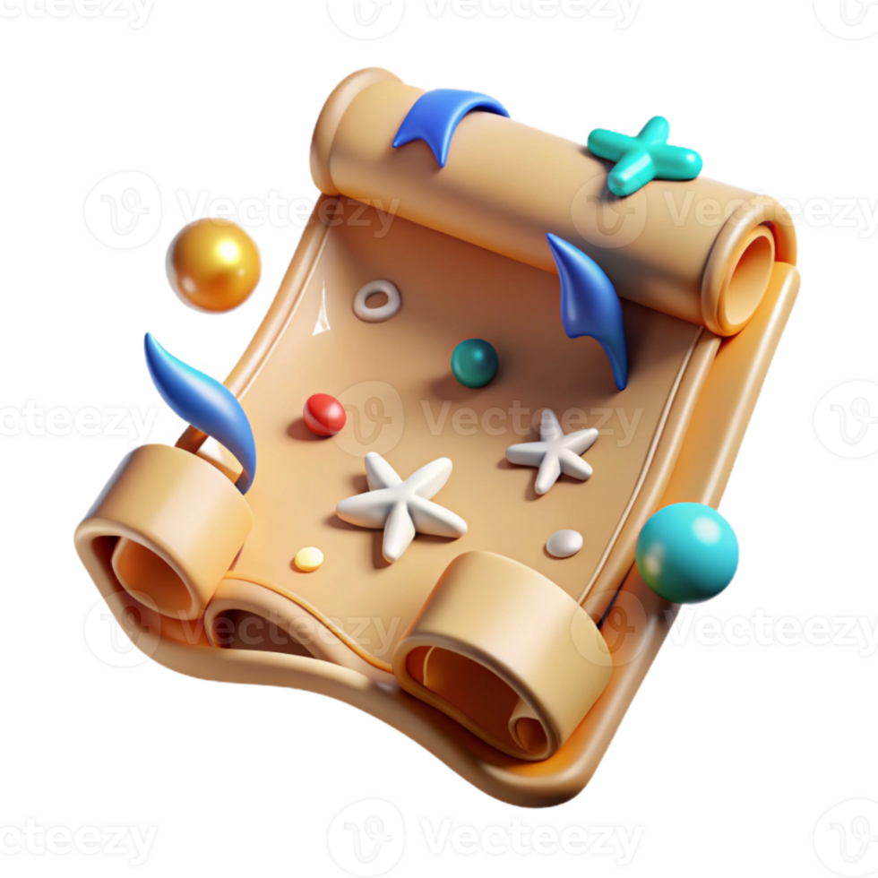 dramatic minimalist Treasure Map Cutout with X Marks the Spot exclusive png