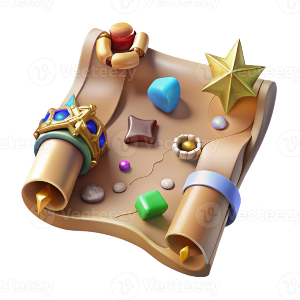 serene creative Treasure Map Isolated with Aged Texture exclusive png