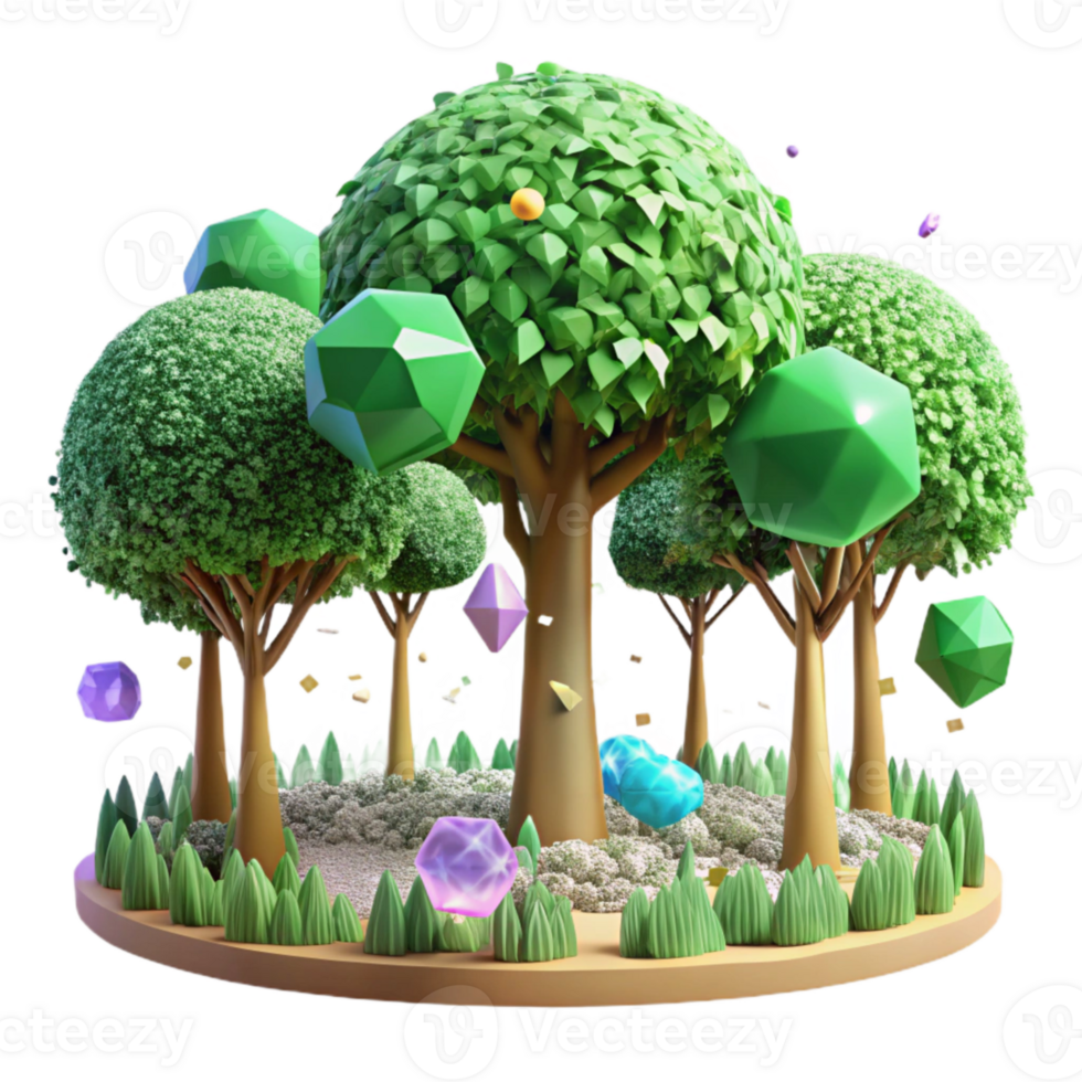 magnificent abstract Tree Canopy Lush Green Summer View Transparent Background authentic png