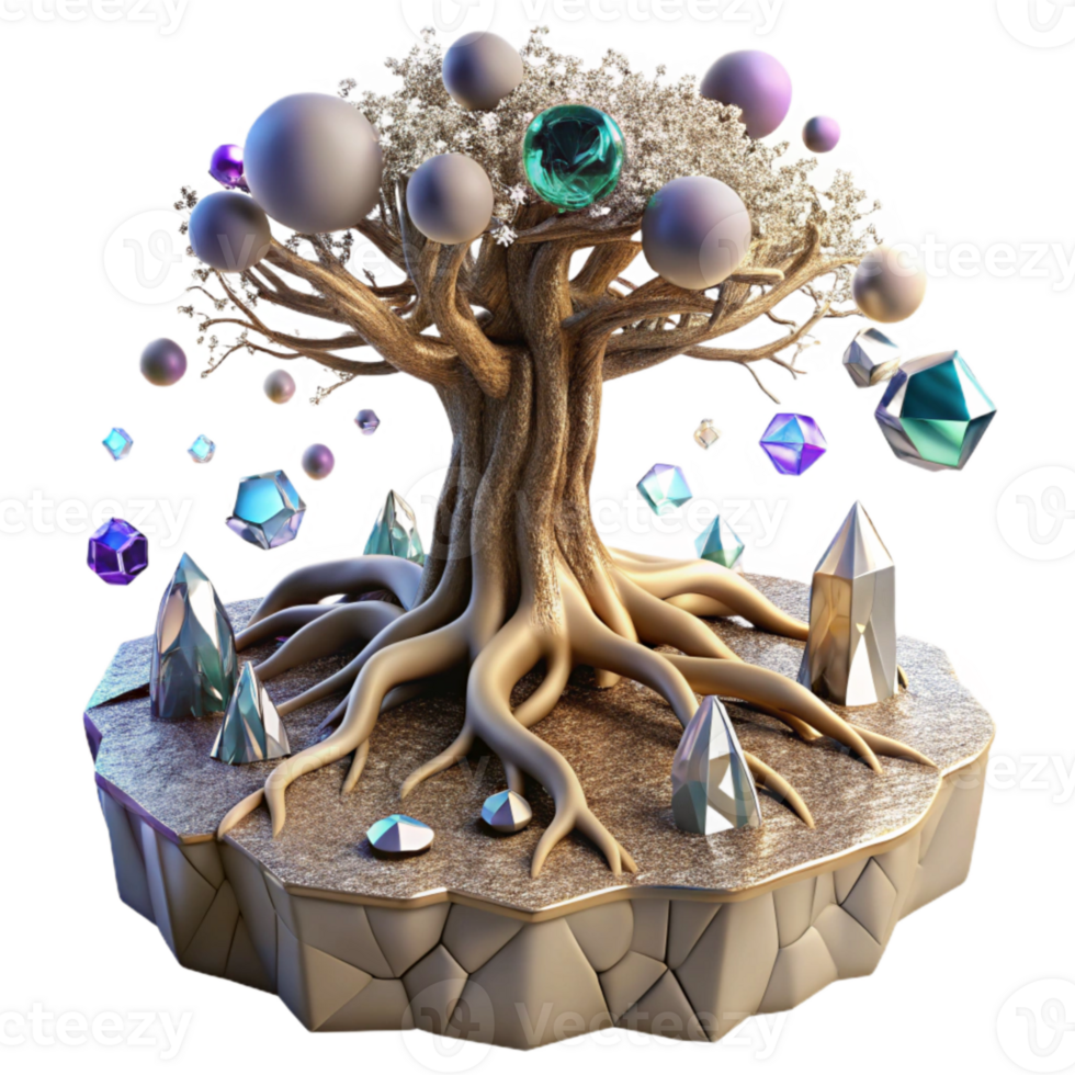 serene creative Tree Root Exposed Above Ground Intricate Detail Transparent Background high quality png