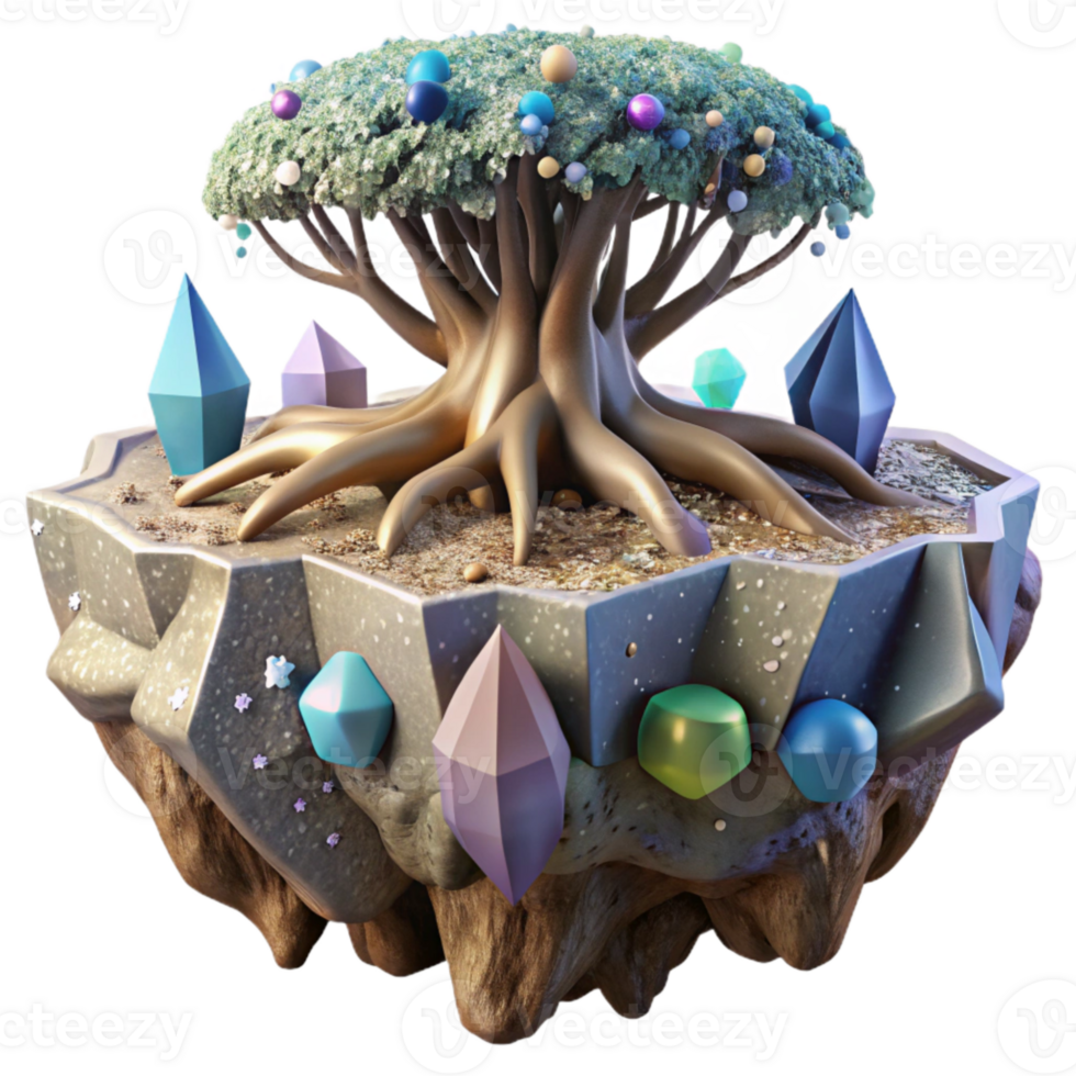 dramatic creative Tree Root System Underground View Isolated professional png