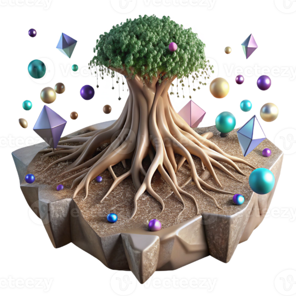 extraordinary artistic Tree Root System Underground View Isolated professional png