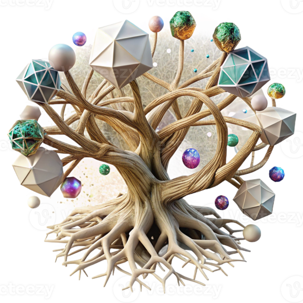 vibrant rustic Tree Root System Intricate Network Transparent Background premium png