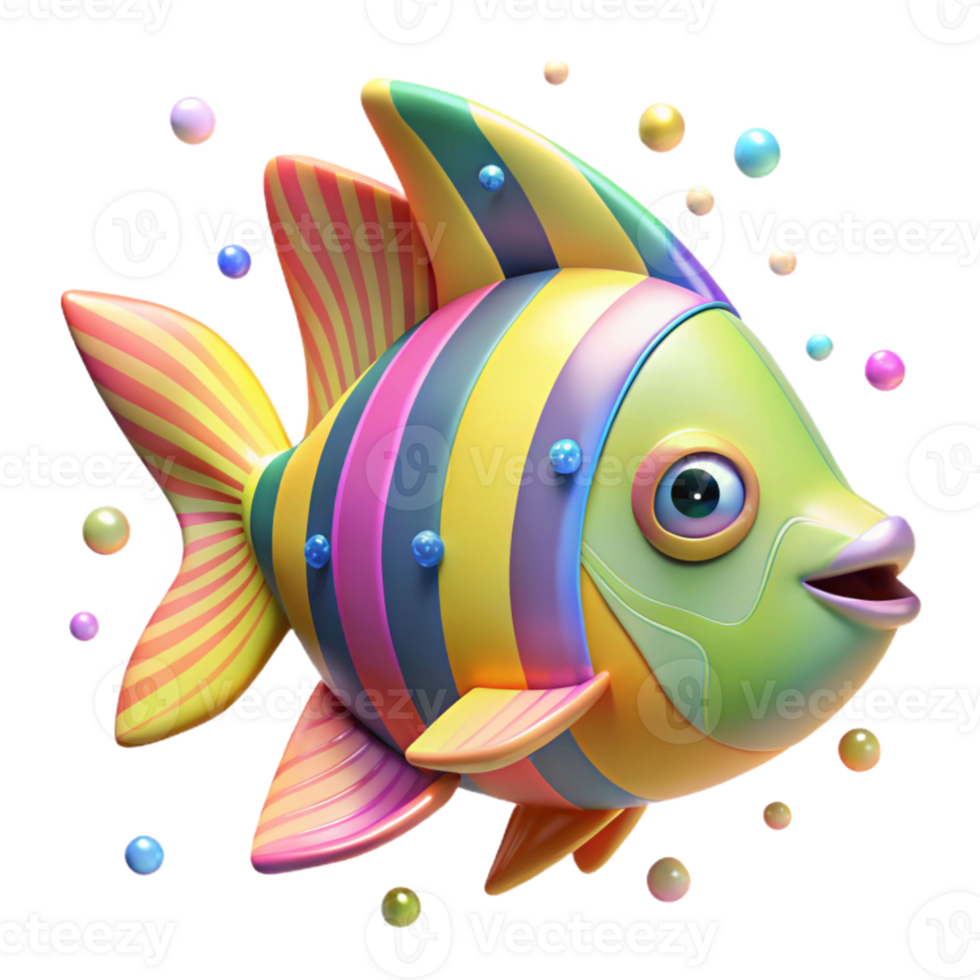 beautiful abstract Tropical Fish Colorful Stripes Transparent original png