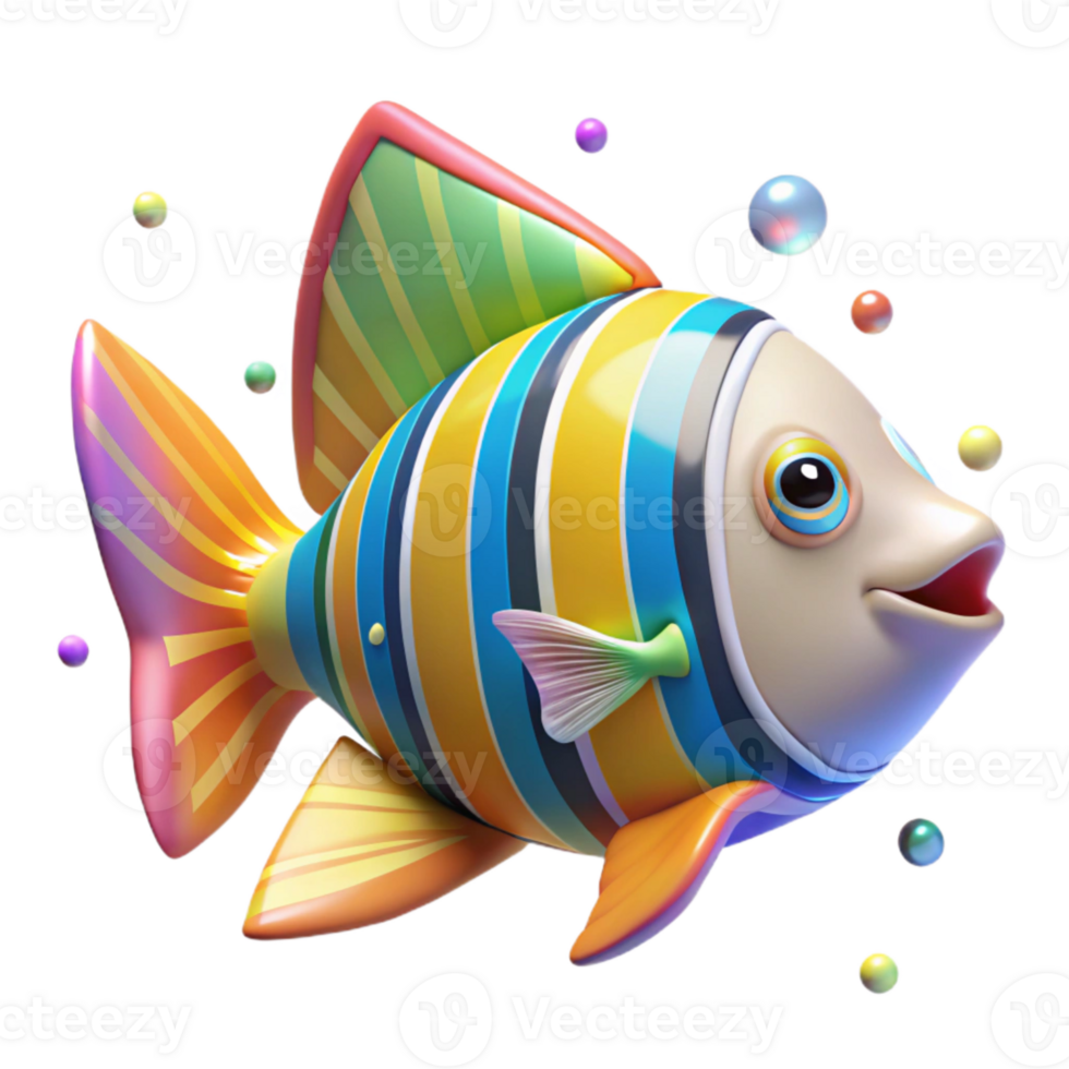 dramatic artistic Tropical Fish Colorful Stripes Transparent detailed png