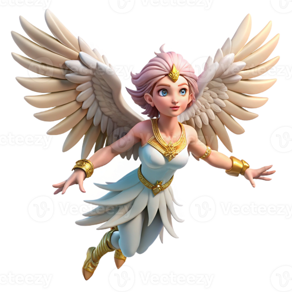 beautiful minimalist A beautiful harpy, her feathers shimmering in the sunlight, soaring through the mountains. Greek mythology style genuine png