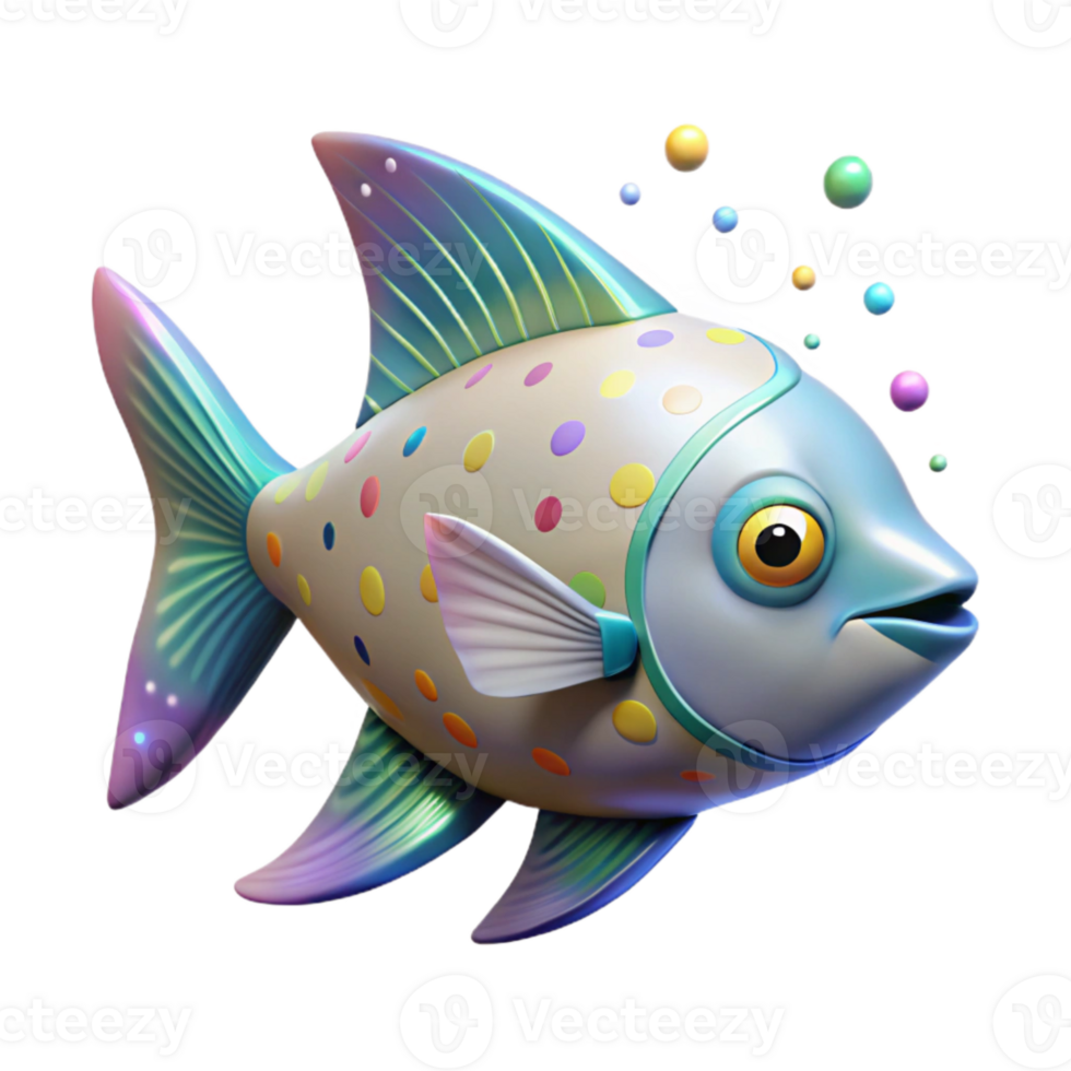 vibrant abstract Tropical Fish Side View Isolated on Transparent Background professional png