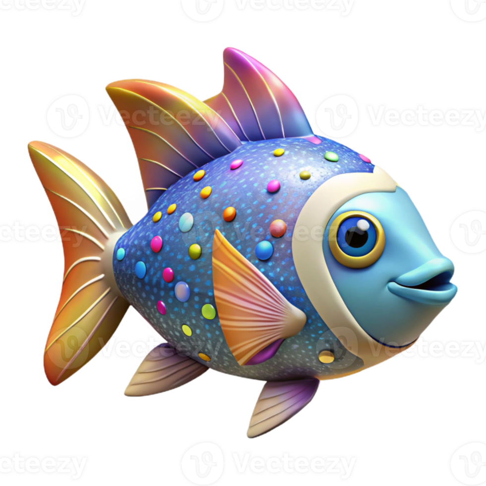 impressive minimalist Tropical Fish Side View Isolated on Transparent Background exclusive png
