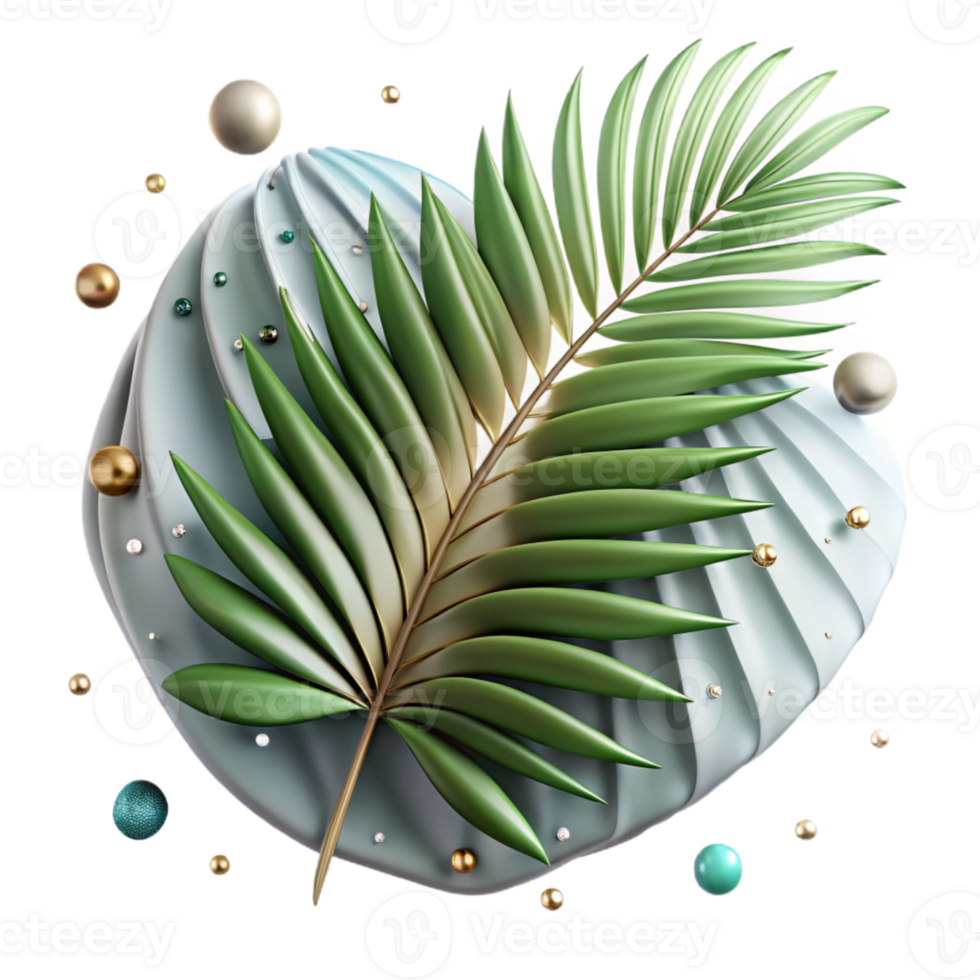 extraordinary vintage Tropical Palm Leaf with Shadow Isolated Element genuine png
