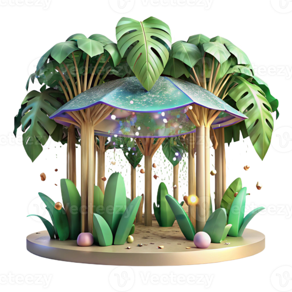 elegant artistic Tropical Rainforest Canopy Cutout Transparent Background exclusive png