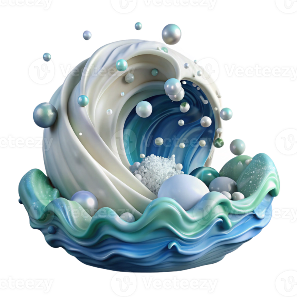 elegant abstract Turbulent Ocean Waves with Whitecaps Isolated professional png