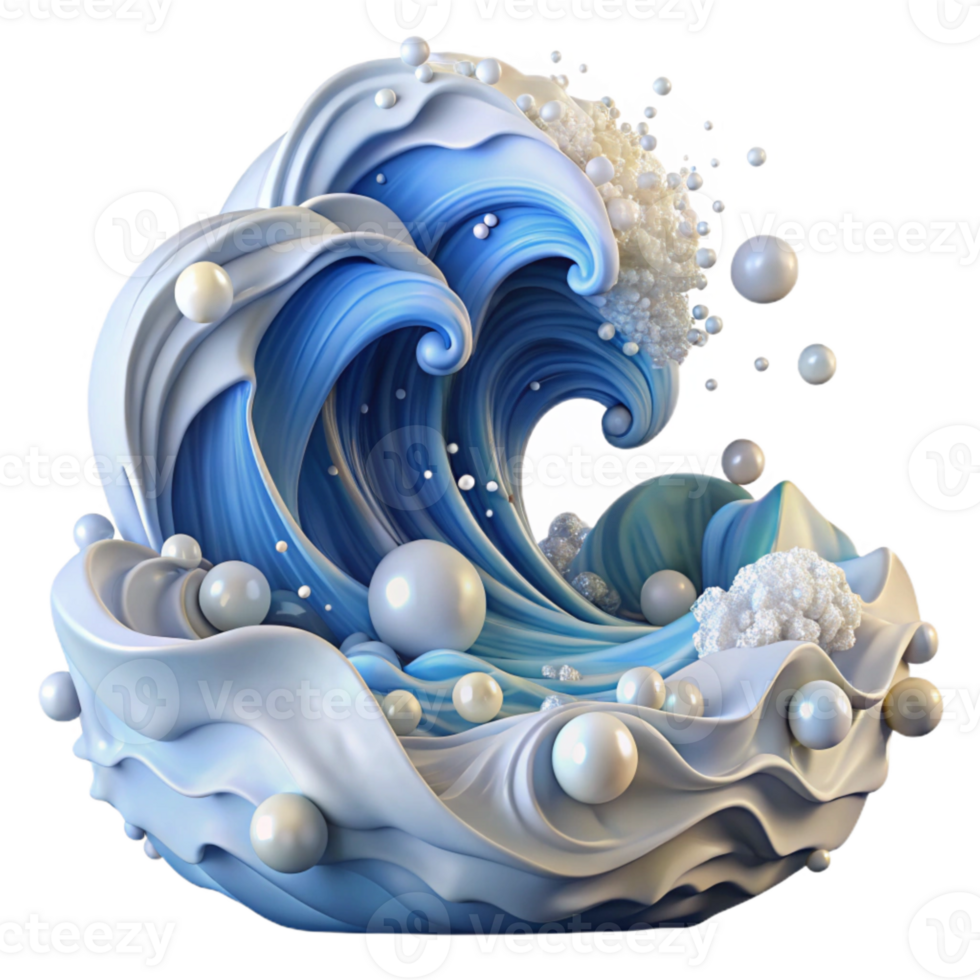 serene traditional Turbulent Ocean Waves with Whitecaps Isolated exclusive png