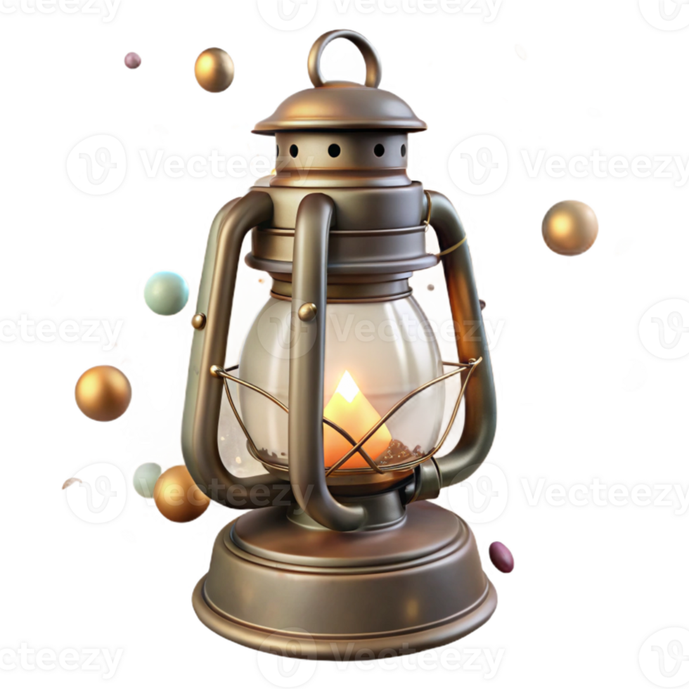 serene contemporary Vintage Light Lantern with Rustic Charm Isolated authentic png