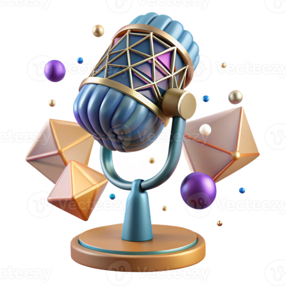 magnificent contemporary Vintage Microphone on Stand Isolated Element png