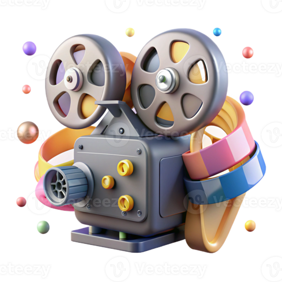 extraordinary vintage Vintage Movie Projector with Film Reel Isolated Element premium png