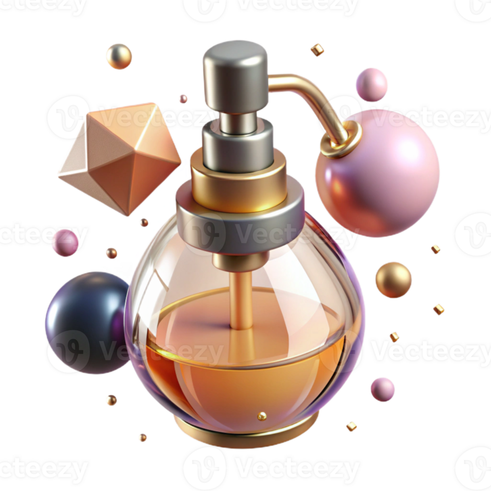 dramatic rustic Vintage Perfume Atomizer Glass Bottle Cutout Element high resolution png