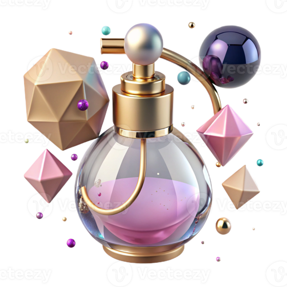 stunning modern Vintage Perfume Atomizer Glass Bottle Cutout Element detailed png