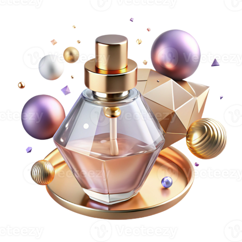 magnificent modern Vintage Perfume Bottle Transparent Background Soft Lighting authentic png