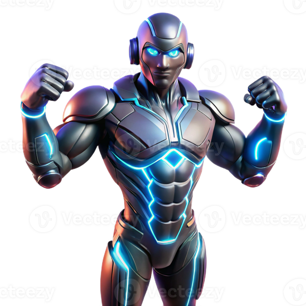 elegant abstract A futuristic exoskeleton enhancing human strength, illuminated by dynamic, shifting LED lights, in a concept art, cinematic style detailed png