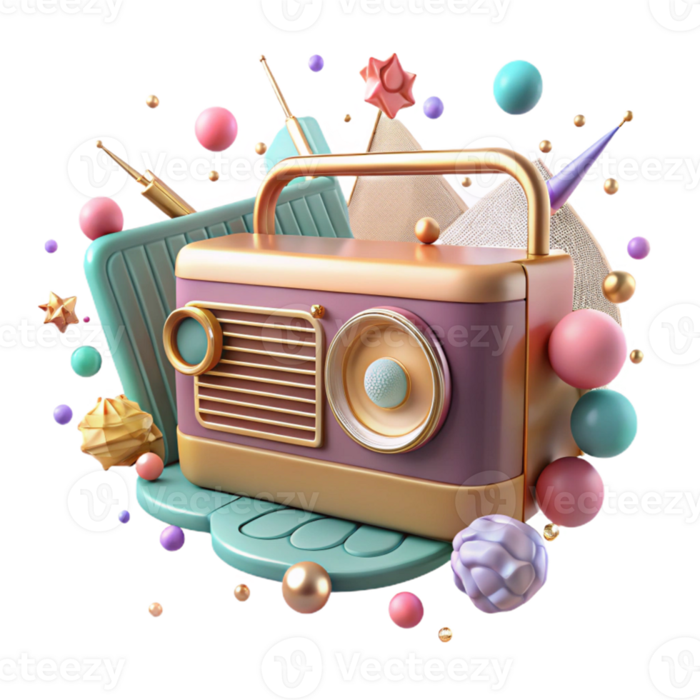 extraordinary abstract Vintage Radio with Tuning Dial Cutout Transparent Background original png