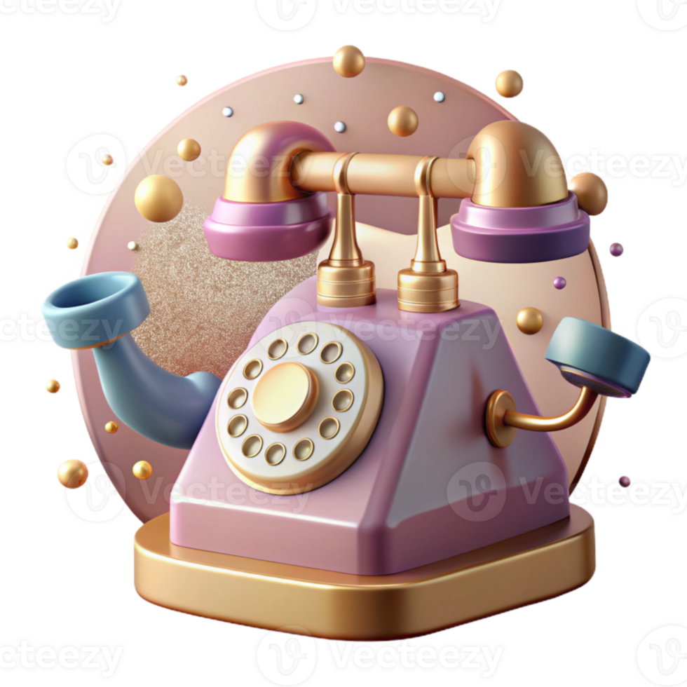 elegant vintage Vintage Telephone Cutout Side View Isolated premium png
