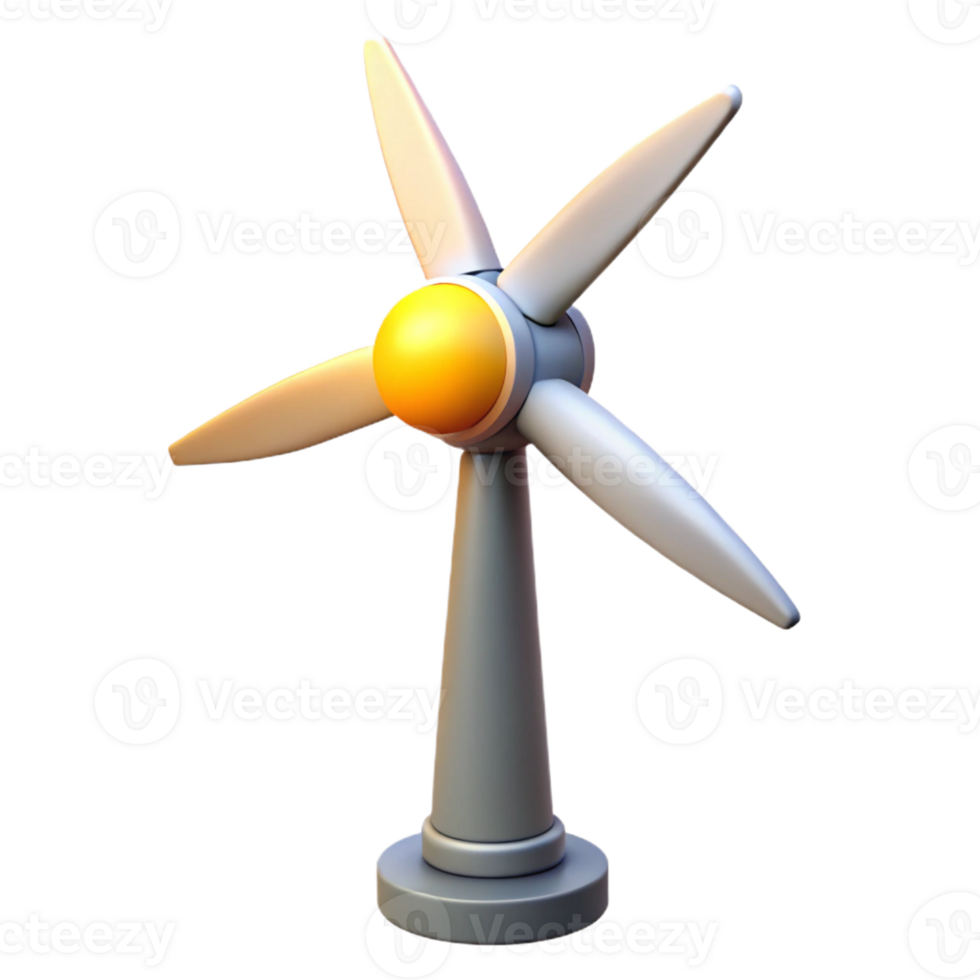 elegant artistic A wind turbine generating electricity, illuminated by the setting sun, in a realistic, sustainable energy style premium png