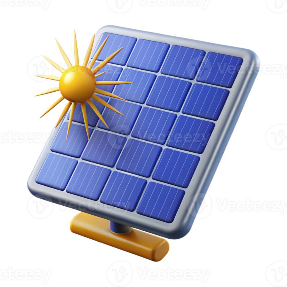 serene abstract A solar panel array absorbing the sun's energy, illuminated by bright sunlight, in a photorealistic, environmental technology style authentic png