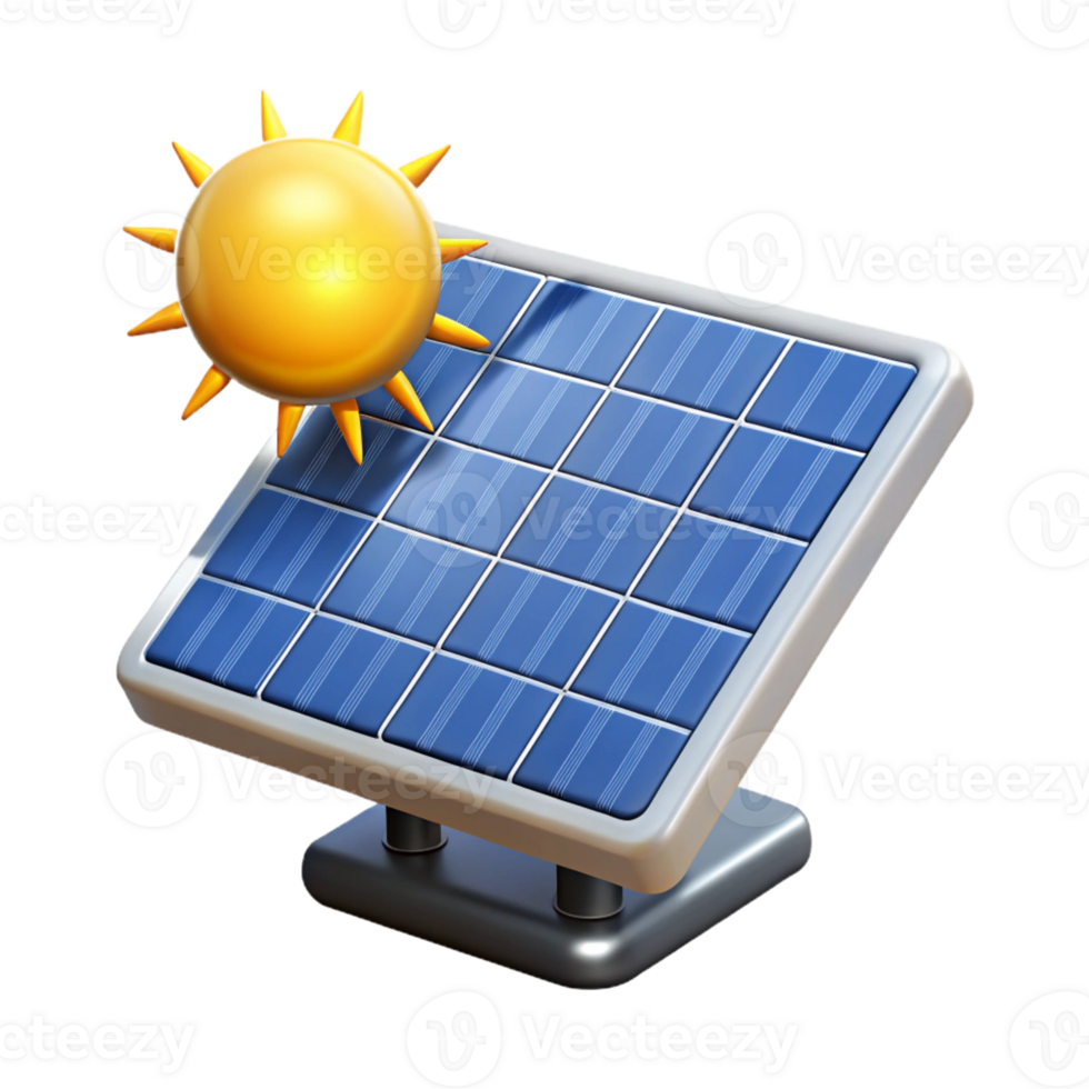 dramatic rustic A solar panel array absorbing the sun's energy, illuminated by bright sunlight, in a photorealistic, environmental technology style exclusive png