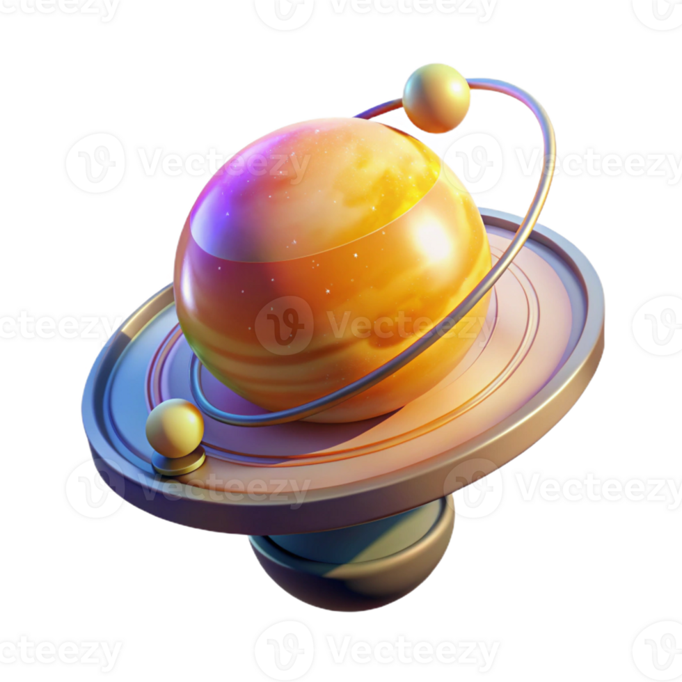 stunning classic A holographic projection of the solar system rotating slowly, illuminated by a realistic sun, in an educational visualization style detailed png