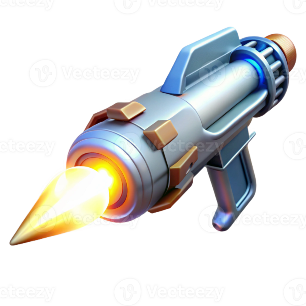 impressive artistic A futuristic weapon emitting a beam of energy, illuminated by a bright, white flash, in a science fiction style high resolution png