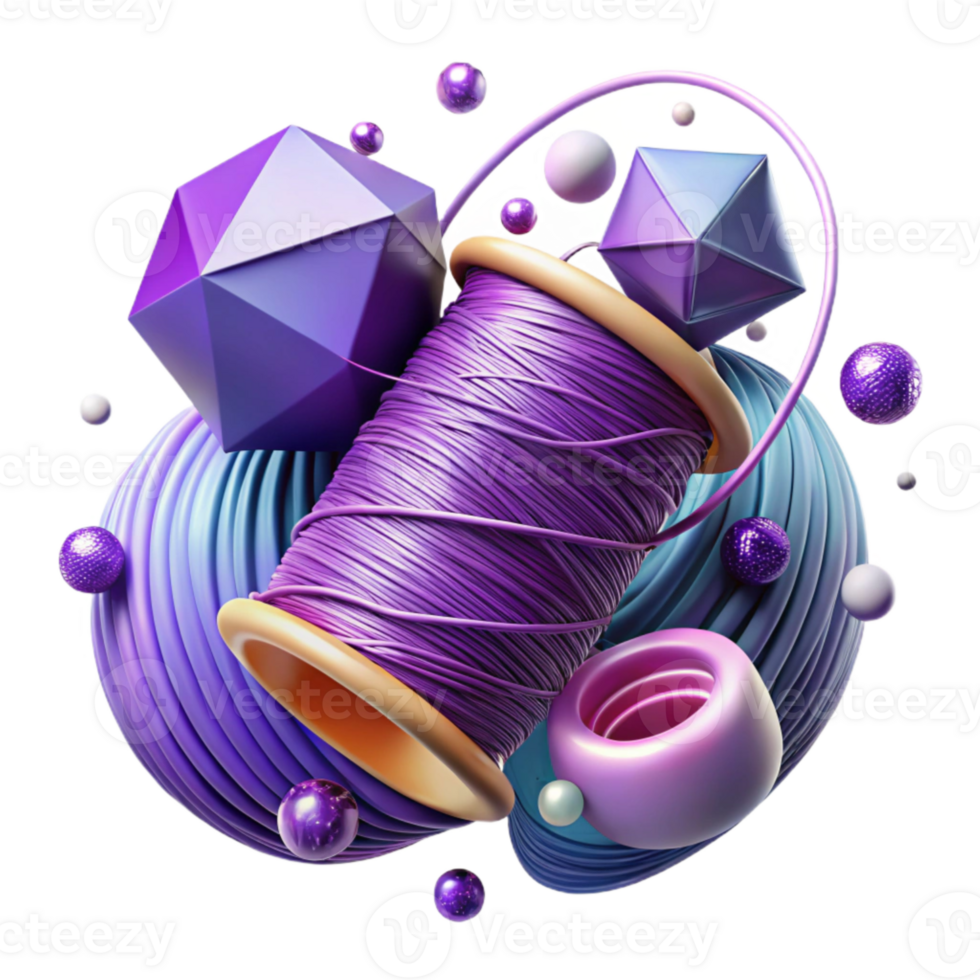 dramatic classic Violet Thread Isolated with Rich Color premium png