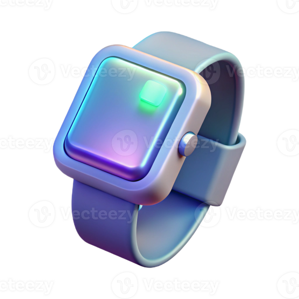 magnificent abstract A smart watch displaying holographic notifications, illuminated by the watch's own light, in a product design, minimalist style genuine png