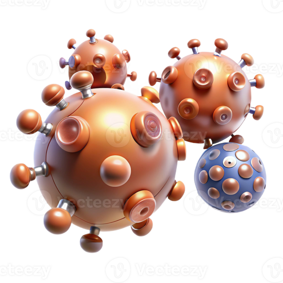 stunning modern A group of nanobots repairing damaged tissue, illuminated by microscopic lights, in a medical visualization style genuine png