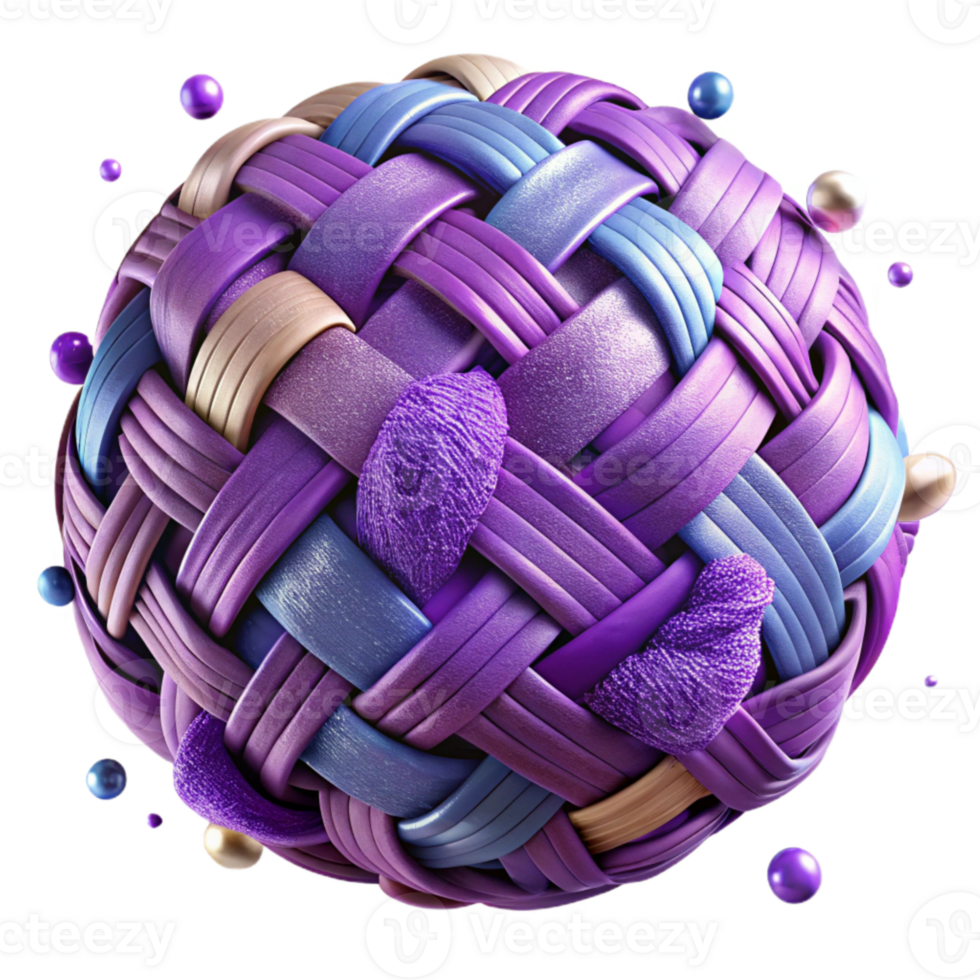 vibrant abstract Violet Woven Fibers with Macro Detail Cutout png