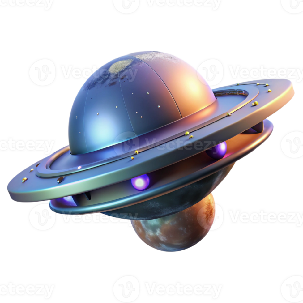extraordinary contemporary A futuristic spacecraft orbiting a distant planet, illuminated by the planet's atmospheric glow and starlight, in a space exploration style high quality png