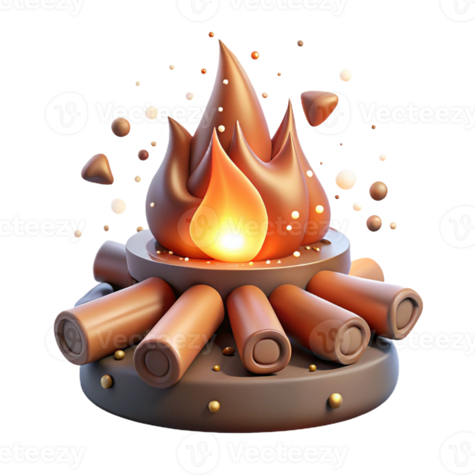 magnificent abstract Warm Light Fireplace with Embers and Logs Cutout detailed png