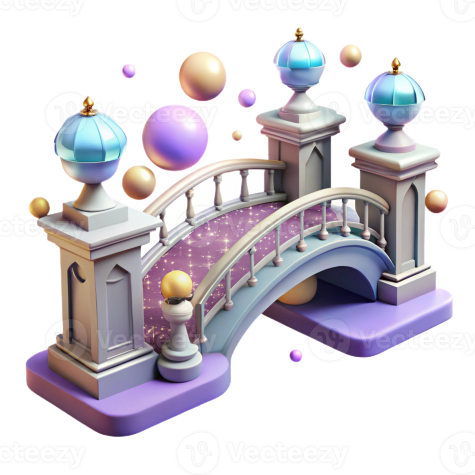 beautiful contemporary Water City Bridge with Ornate Railings Cutout high quality png