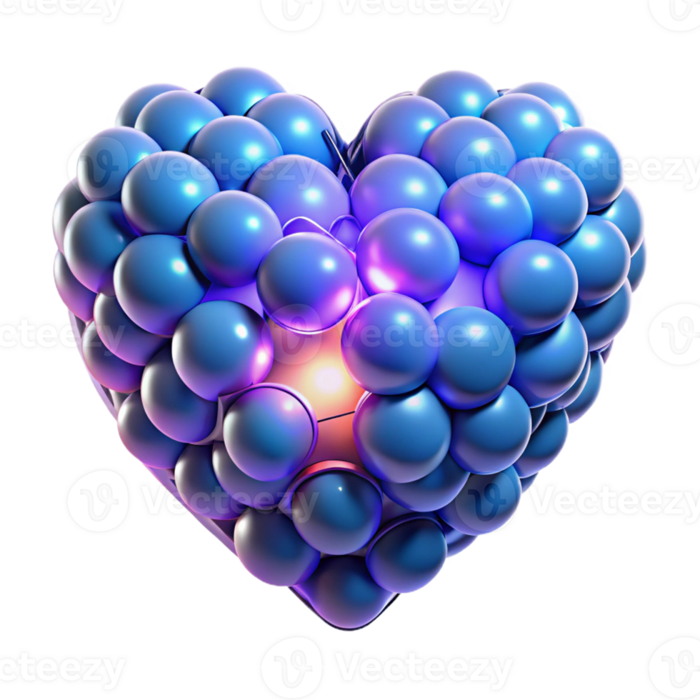 elegant creative A swarm of nanobots assembling into the shape of a human heart, glowing with an internal light source, dark background, microscopic style premium png