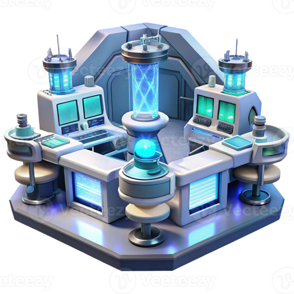 impressive contemporary A futuristic laboratory filled with glowing screens and complex machinery, sterile white lighting, realistic style detailed png