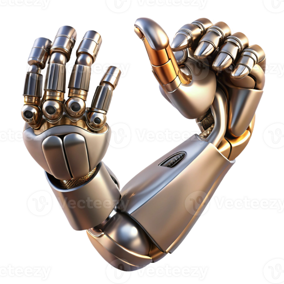 extraordinary minimalist A biomechanical prosthetic arm flexing its fingers, intricate metallic and organic details, warm lighting, biopunk style professional png
