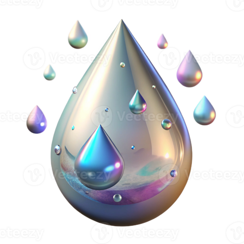 elegant abstract Water Droplet with Refraction Cutout authentic png