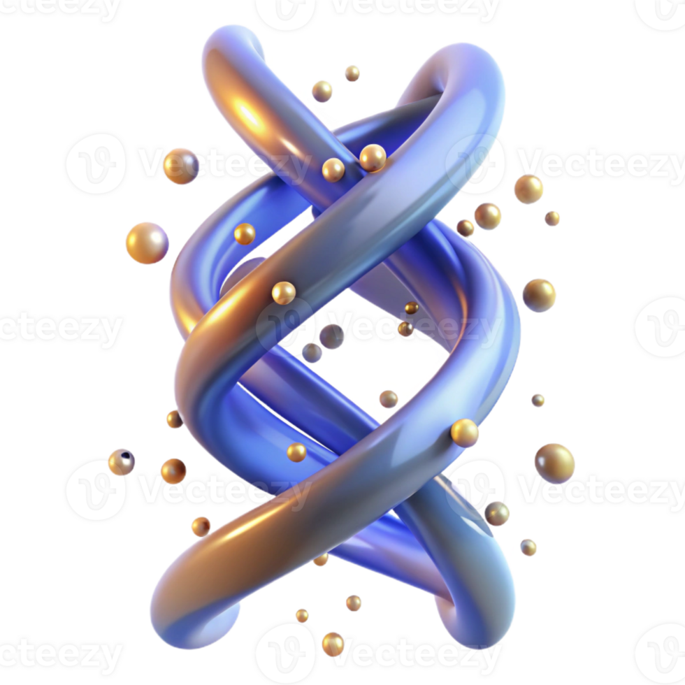 magnificent minimalist A DNA strand spiraling upwards, composed of glowing particles, dark background, scientific visualization style detailed png