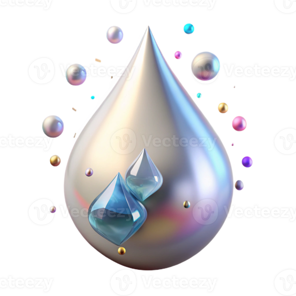 stunning abstract Water Drop Splashing Down Transparent Background high quality png