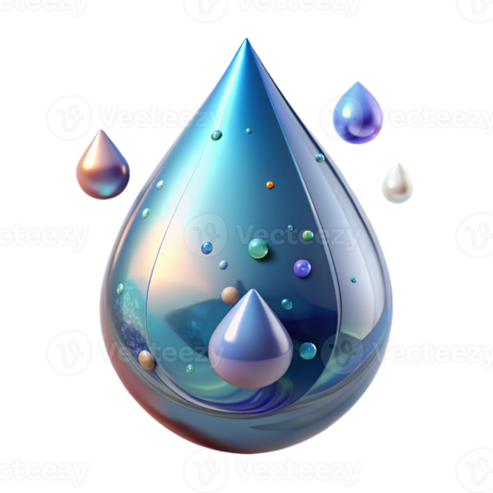 impressive creative Water Drop with Reflection Cutout professional png