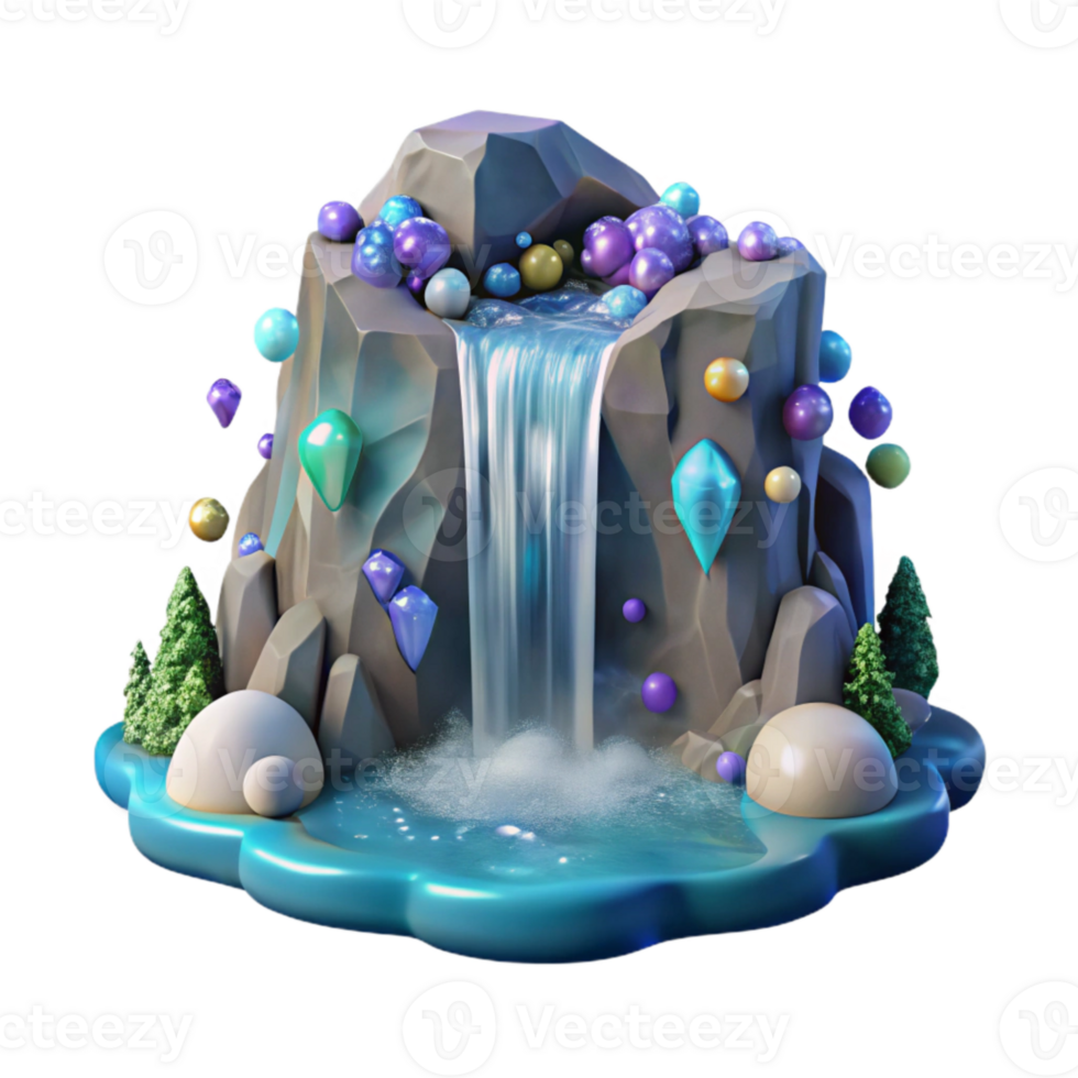 extraordinary classic Waterfall Isolated with Cascading Water high quality png
